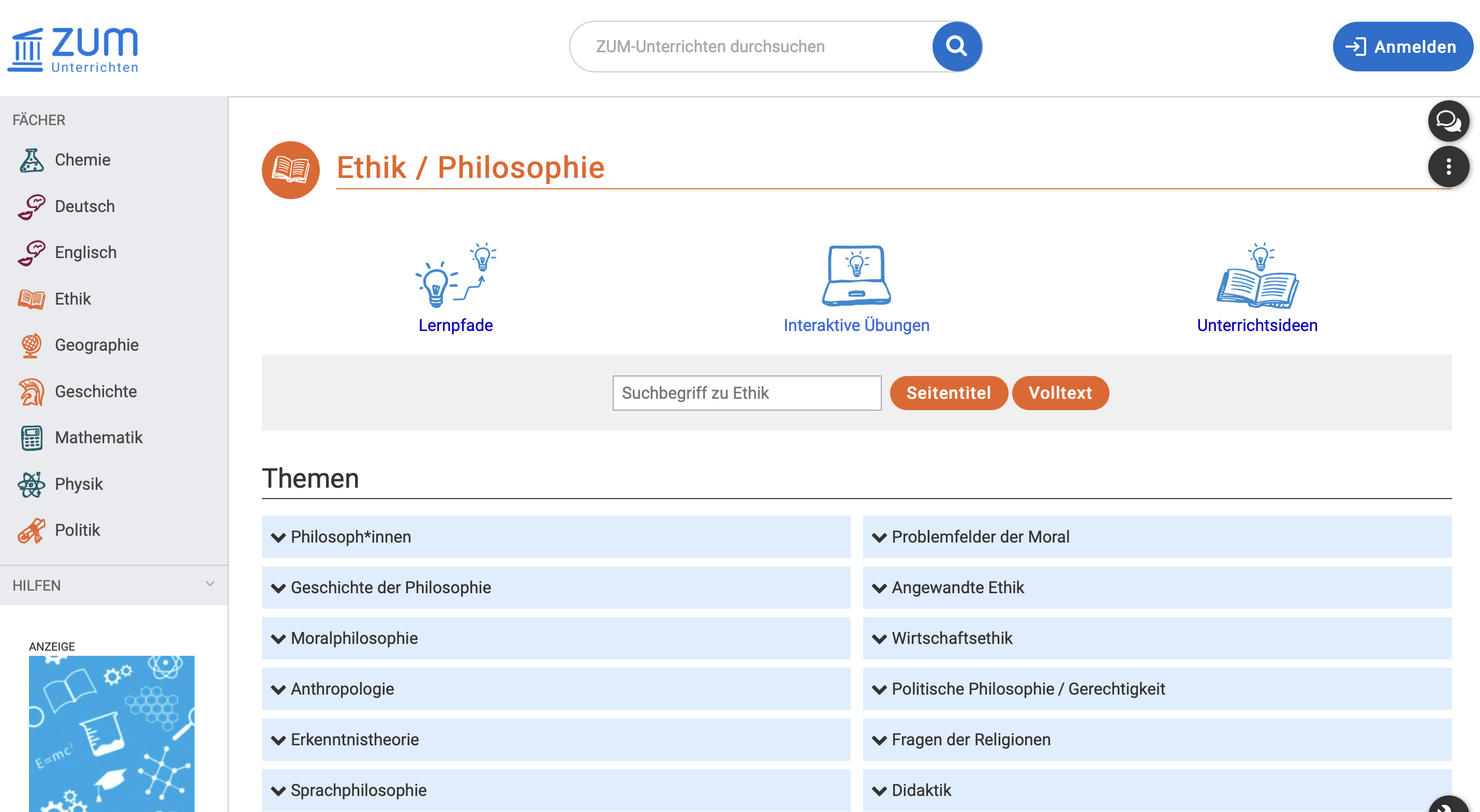 Cover: Ethik und Philosophie bei ZUM-Unterrichten